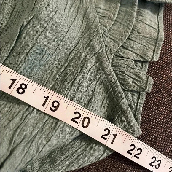 J Crew Dress Sea Foam Green Ruffle Sleeve Mini Stretch Dress NWT Pockets XXL - Picture 9 of 11